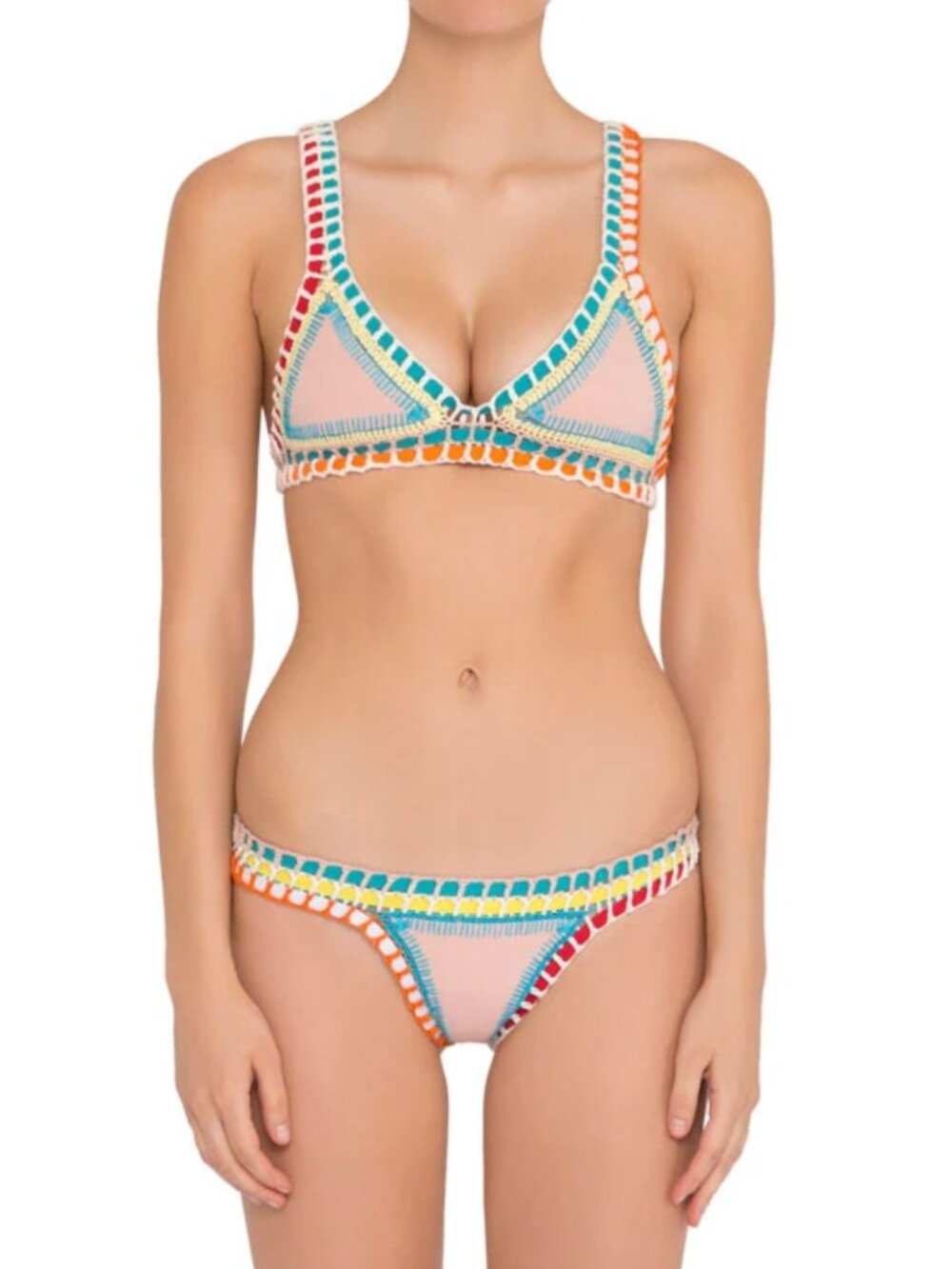 NWT KIINI bikini top and bottom. Both size small, light pink color.